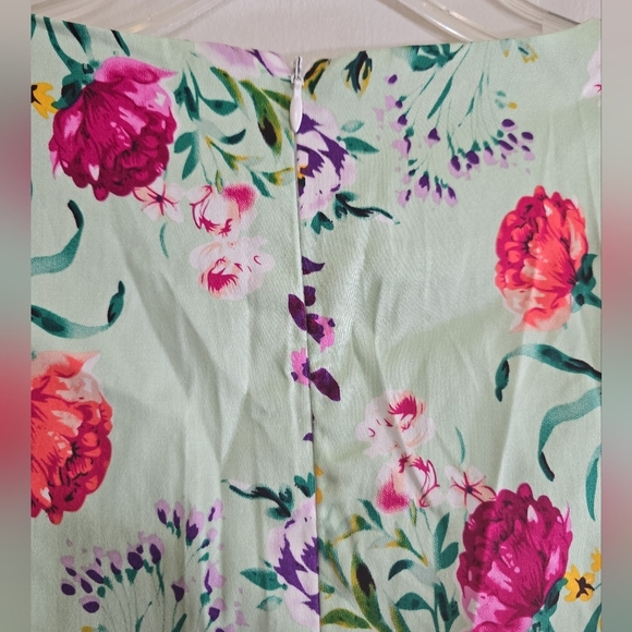 NWT Belle Poque Retro Fit and Flare Pin-up Dress Medium Mint Green Floral - Picture 6 of 8
